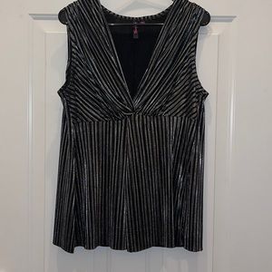 Tattoo Me black and silver shimmer tank top